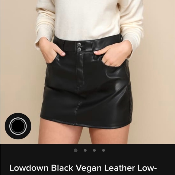 Lowdown Black Vegan Leather Low-Rise Mini Skirt - Picture 4 of 6